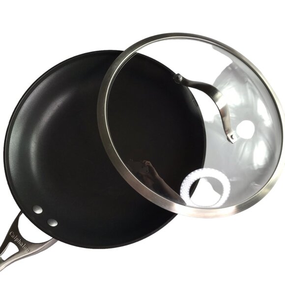 CALPHALON Large Frying Pan Skillet w/ Glass Lid Cover, 12" Diameter - Picture 5 of 12